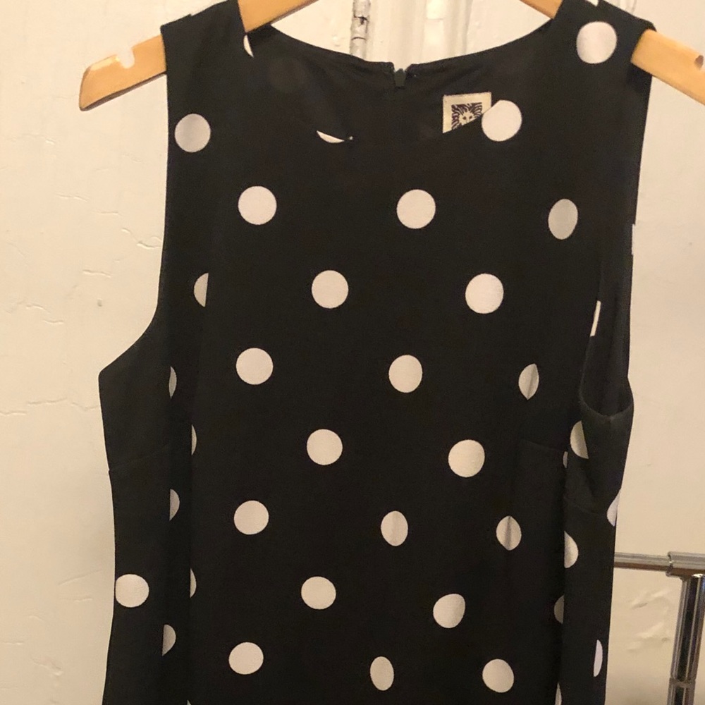 Black and white polkadot Anne Klein dress